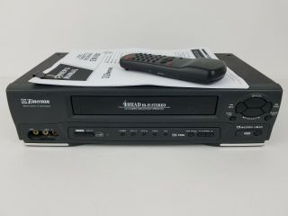 Emerson Ewv601 Hi - Fi Stereo 19 Micron 4 Head Vhs Vcr Player Recorder Remote