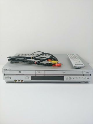 Sony Slv - D370p Vhs Dvd Player Recorder Combo With Remote And Cables