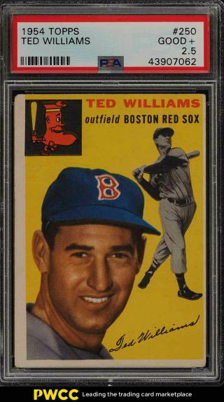 1954 Topps Ted Williams 250 Psa 2.  5 Gd,  (pwcc)