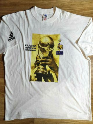 Adidas France 1998 World Cup Champions Jersey Shirt Football Soccer Zidane Fff