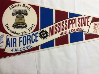 1991 Liberty Bowl Mississippi State V Air Force Football Pennant