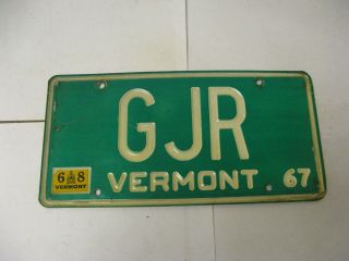 1967 67 1968 68 Vermont Vt License Plate Vanity Natural Sticker Gjr