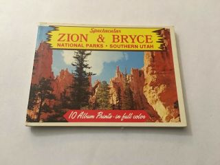 Vintage Souvenir Photo Book Zion & Bryce National Parks Utah Ut