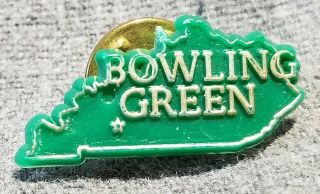 Lmh Pin Pinback Tie Lapel Bowling Green Kentucky State Shape Ky