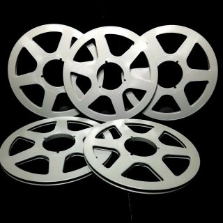 (6) 10.  5 " Plastic Take Up Reels No Tape Made In The Usa Six Reel Set