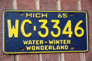 1965 Michigan License Plate 