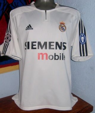 Adidas Real Madrid Home Champions League 2004 Beckham L Jersey Shirt