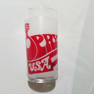 Vintage 70s Opryland Usa Frosted Red And White Drinking Glass Tumbler Cup