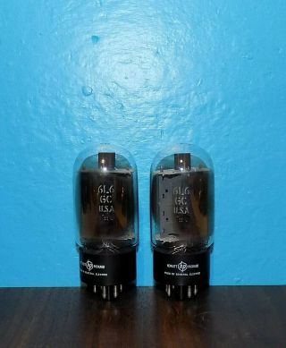 2 GE General Electric 6L6 /GC Tubes Dual D Getters Made for HP Hewlett Packard 2