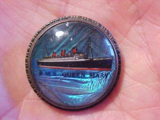 Vintage Rms Queen Mary Ship Sterling Silver Butterfly Wing Pin
