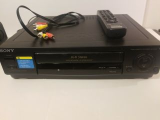Sony Slv - 678hf Vcr Video Cassette Recorder/4 Head/ Hi - Fi Stereo/remote