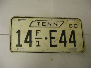 1960 Tennessee Tn License Plate 14 F1 E44