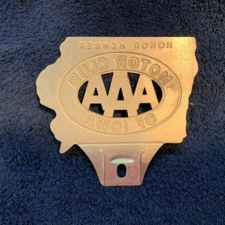 Motor Club Of Iowa AAA State Shaped License Plate Topper,  Attachment,  Add - On 2