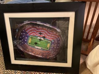 Green Bay Packers Lambeau Field Photo.  Framed.  Missing Man Formation Fly Over.