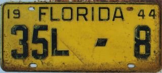 1944 Florida License Plate