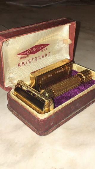 Vintage Gorgeous Gillette Aristocrat Safety Razor With Box