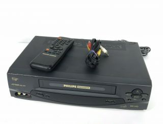 Philips Vra631at22 Vcr Vhs Player/recorder With Remote And Video Cable