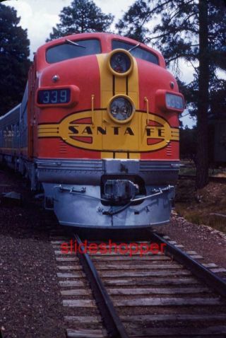 Slide Photo Santa Fe Rr Railroad Chief 339 Emd F7 Locomotive Train 1953