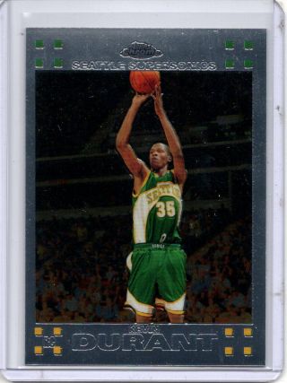 Kevin Durant Rc 2007 - 08 Topps Chrome 131 Rookie Brooklyn Nets