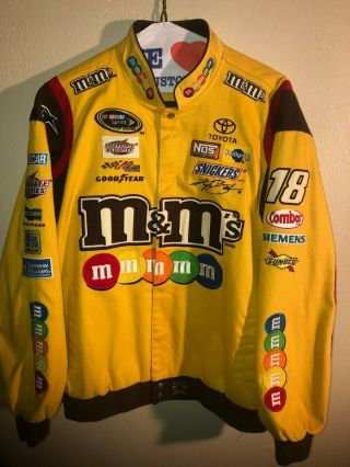 Authentic Kyle Busch M&m Yellow 100 Cotton Twill Jacket Jh Design Xl,  Cap