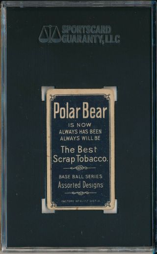 1909 - 11 T206 POLAR BEAR - BARNEY PELTY,  VERTICAL PHOTO - SGC 40 VG 3 (SVSC) 2