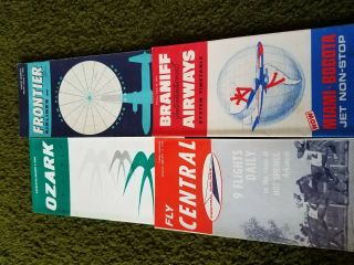 Braniff/frontier/central/ozark Airlines Public Timetables  (4 Total)