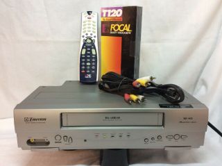 Emerson Ewv404 Vcr Vhs With Remote,  Vhs Tape,  And Cables Bundle