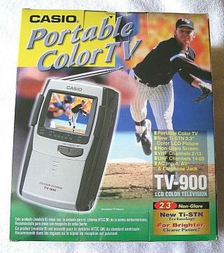 Vintage In Package Casio Portable Color Lcd Tv 2.  3 Non - Glare Tv - 900