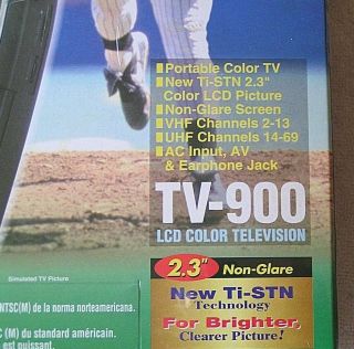 Vintage In Package CASIO Portable Color LCD TV 2.  3 Non - glare TV - 900 2