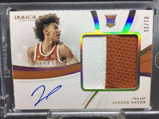 Jaxson Hayes 2019/20 Immaculate Premium Patch Auto 2 Color Rpa Gold 01/25