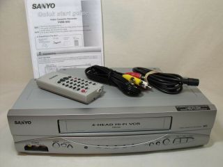 Sanyo Vwm - 950 Vhs Vcr Remote Av/rf Cables Instructions Cleaned