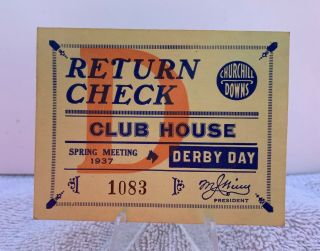 1937 Kentucky Derby Admission Ticket Churchill Downs War Admiral Triple Crown