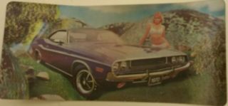 1970 Dodge Challenger Factory 3d Lenticular Postcard Plum Crazy