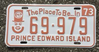 Authentic 1973 Prince Edward Island License Plate Canada The Place To Be