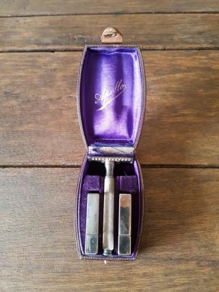 Apollo Gillette Silver Plated Shaver Razor Set In Case (s20626)