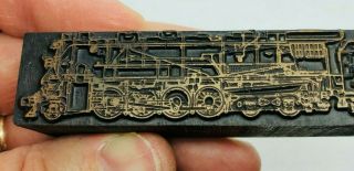 Railroad Locomotive Metal Printing Block Stamp w/ Chesapeake & Ohio Railway D 2