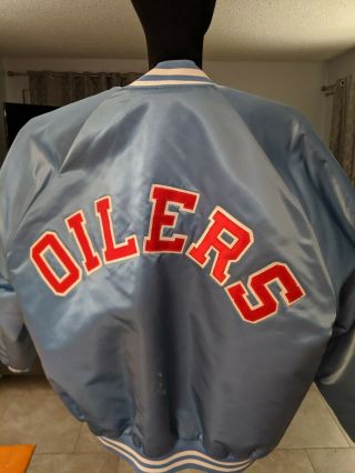Vintage Houston Oilers Nfl Satin Jacket Xl Chalk Line