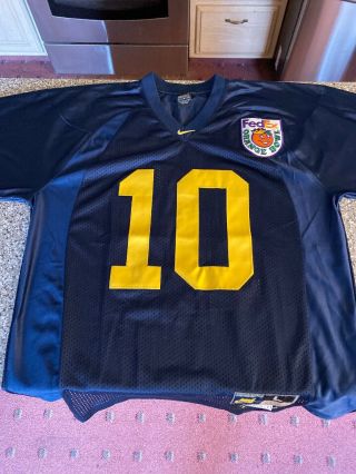 Tom Brady 10 Michigan Wolverine Nike Large Stitched On 2000 Orange Bowl Jersey