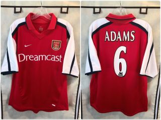 Arsenal 2000/02 Home Soccer Jersey Tony Adams 6 Medium Nike Epl