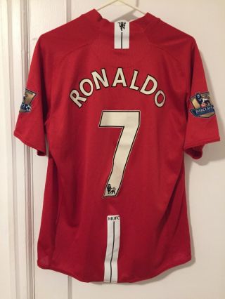 2007 2008 2009 Manchester United Soccer Jersey Ronaldo Football Shirt Large Nike