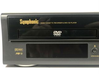 SYMPHONIC WF802 DVD VCR VHS Player w/ remote Great 3