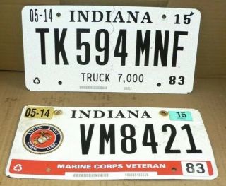 2015 Indiana Marine Corps Vereran Military & Truck License Plates