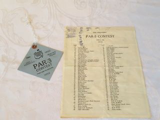1986 Masters Golf Tournament Par 3 Wednesday Practice Round Ticket Badge Augusta