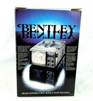 Vintage Bentley Deluxe Portable 5 " Black & White Television Tv 100c Open Box