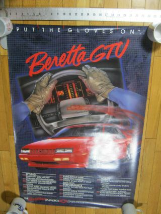 Beretta Gtu Gloves On Chevy Dealer Poster 25 " By 38 "