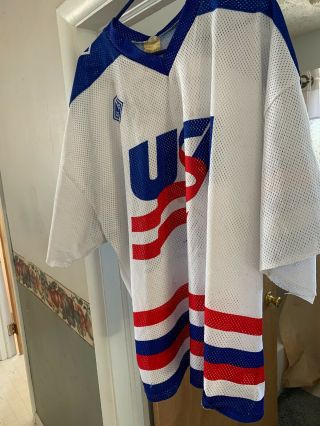 Game Worn Cut Sleeve Team Usa Hockey Jersey Jim Storm Size Xxlarge Tackla