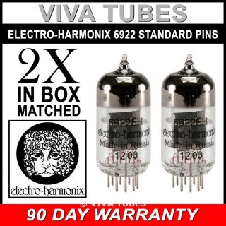Matched Pair (2) Electro - Harmonix 6922 (6dj8) Vacuum Tubes