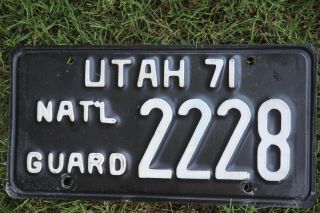 1971 Utah License Plate National Guard 