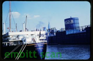 Slide,  Cunard Line Ocean Liner Rms Britannic At York,  1950s
