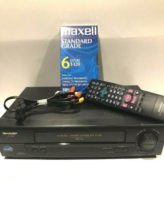 Sharp 4 - Head Hifi Stereo Vcr Vhs Player Vc - A582 With Remote And Cables